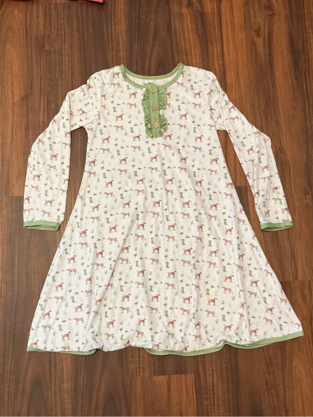 Serendipity Shrimp & Grits Kids Fox Print Long Sleeve Dress XXL